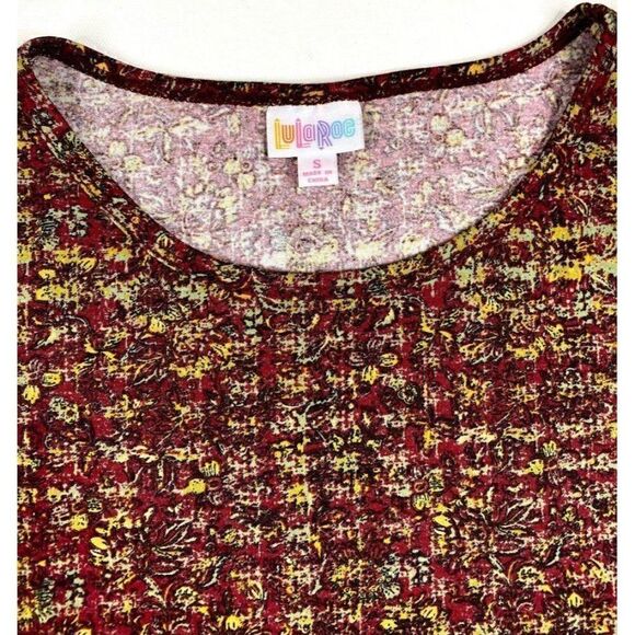 ‎LuLaRoe Irma Tunic Burgundy Floral High Low Small - Picture 3 of 7